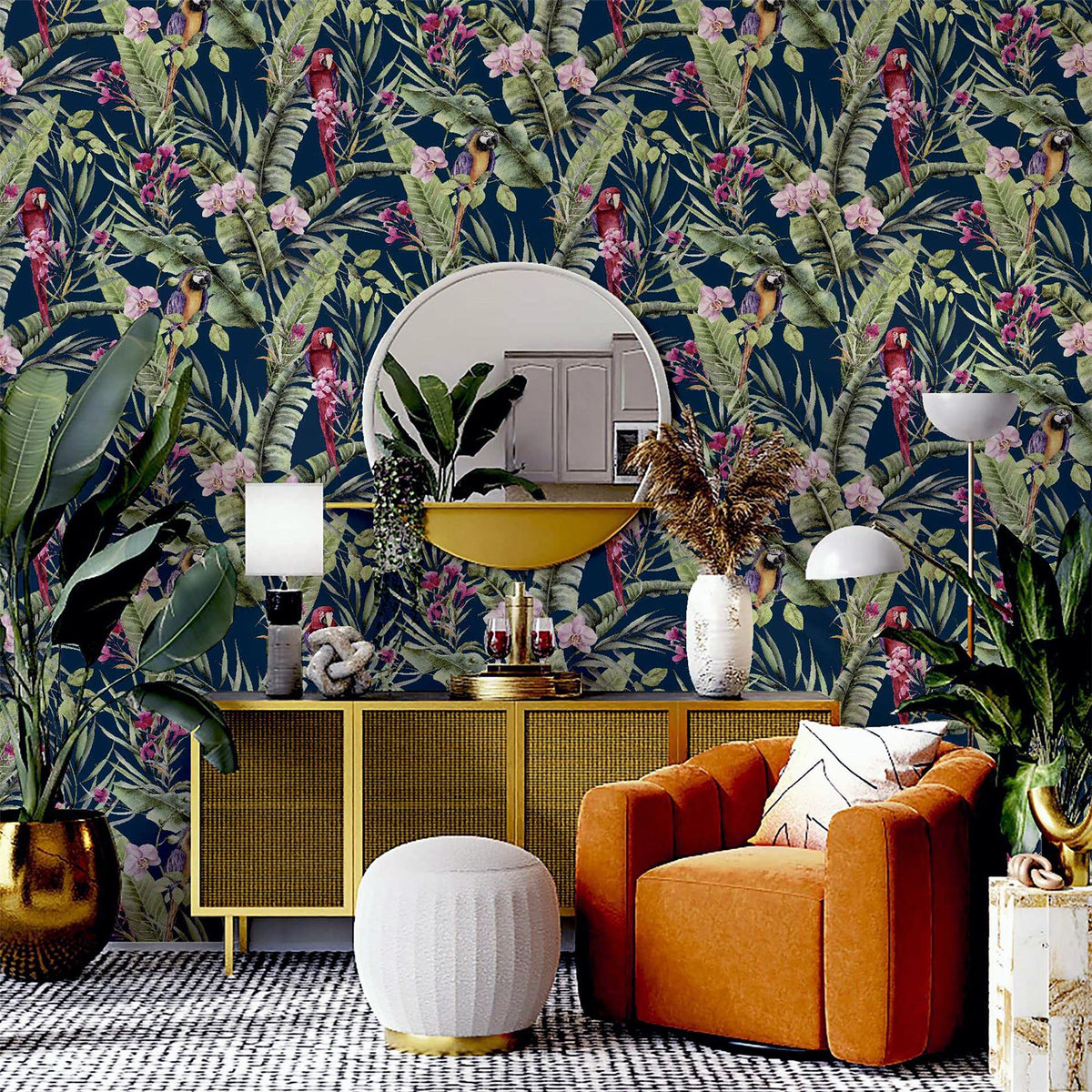 Pretty Polly Navy Multi Wallpaper image 3