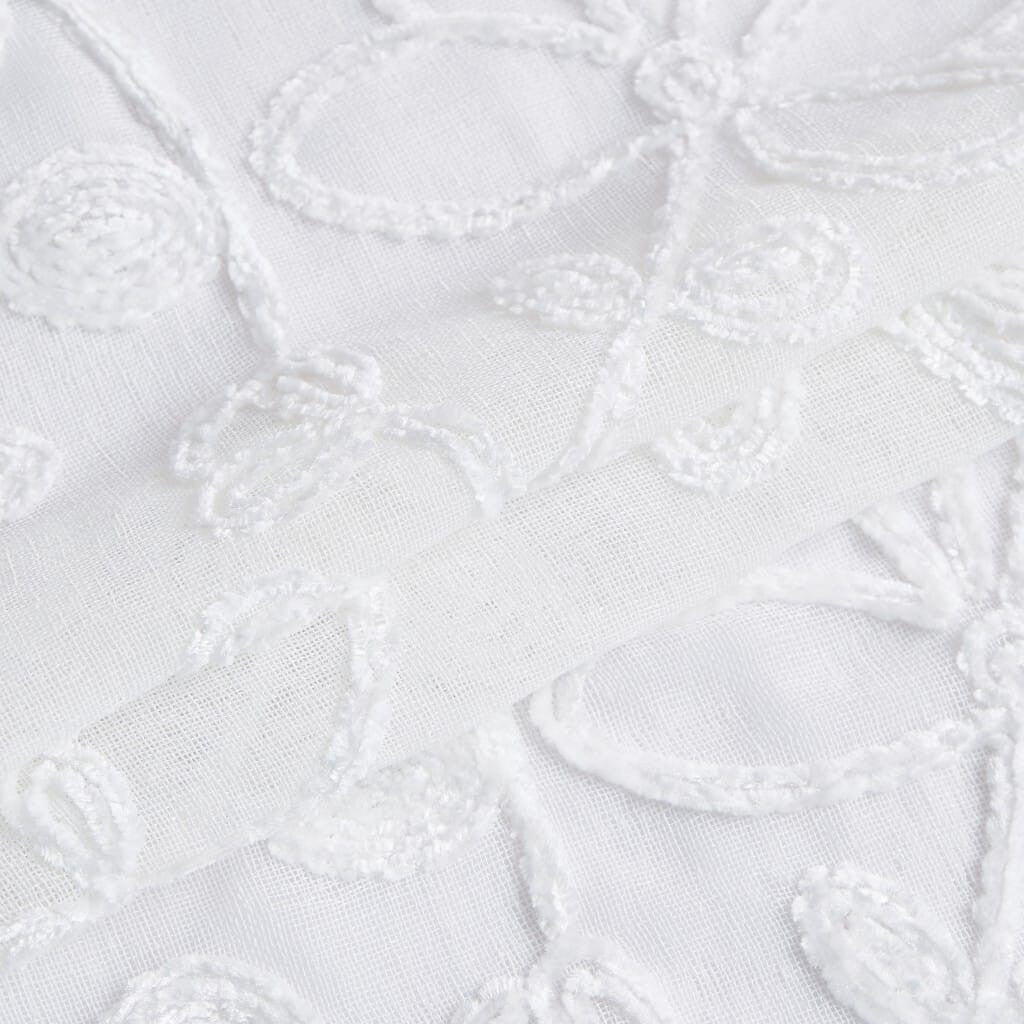 Set of Two 96" White Floral Embroidered Window Panels-3