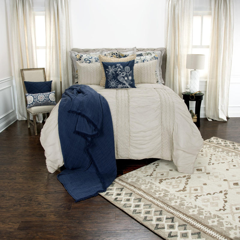 Natural Queen 100% Cotton 300 Thread Count Washable Down Alternative Comforter-0