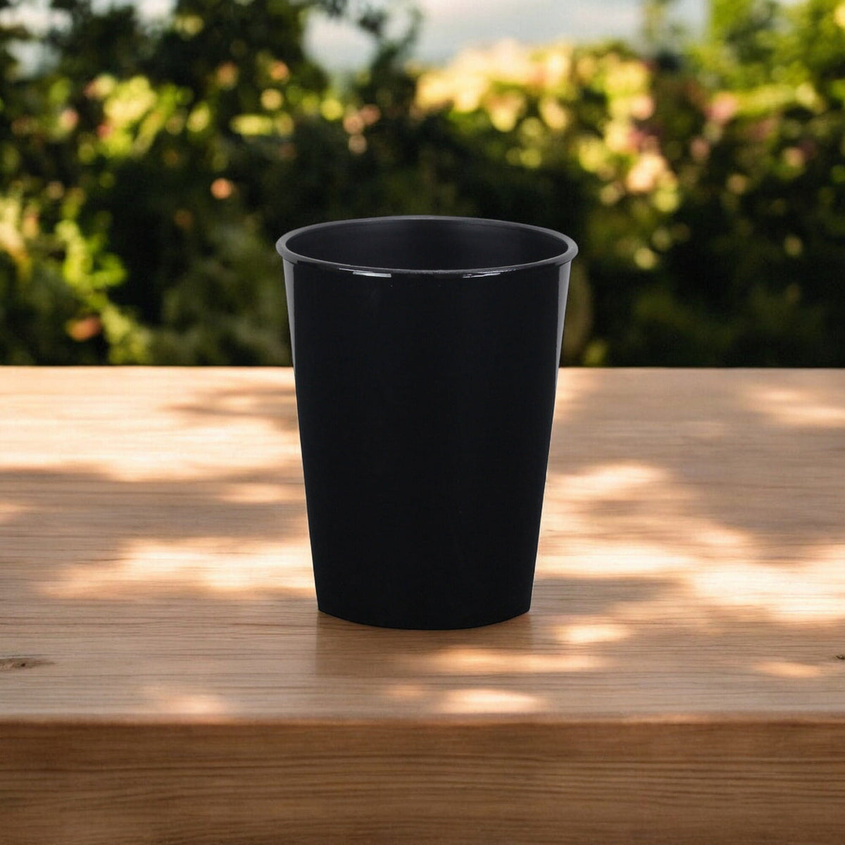 5" Black Recycled Plastic Indoor Outdoor Round Pot Planter-0