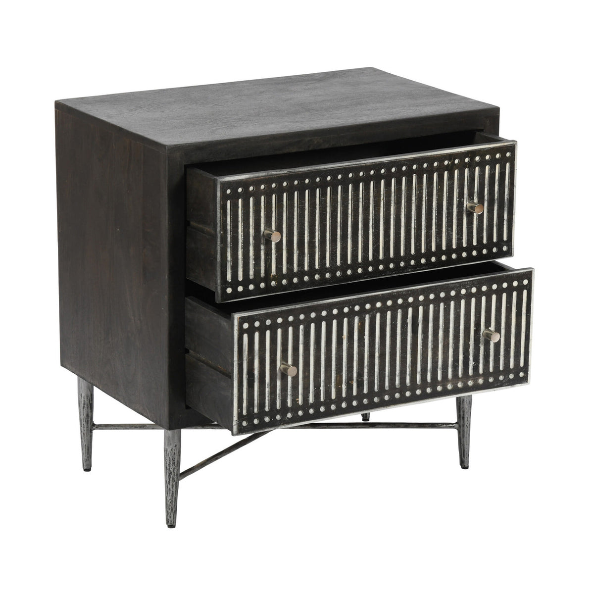 28" Antique Brown Two Drawer Nightstand-3