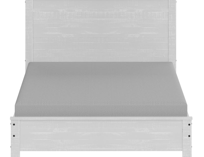 White Solid Wood Twin Bed Frame-0