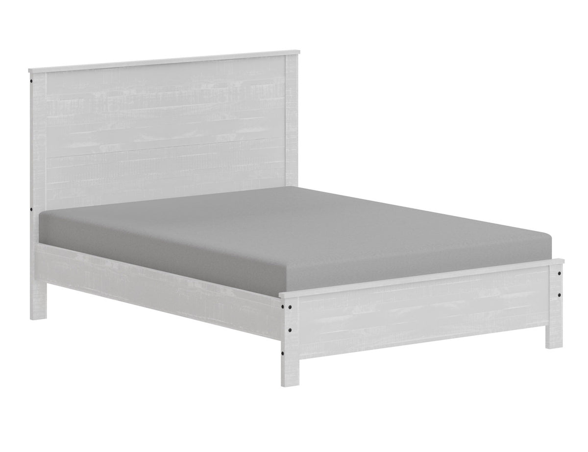 White Solid Wood Twin Bed Frame-1