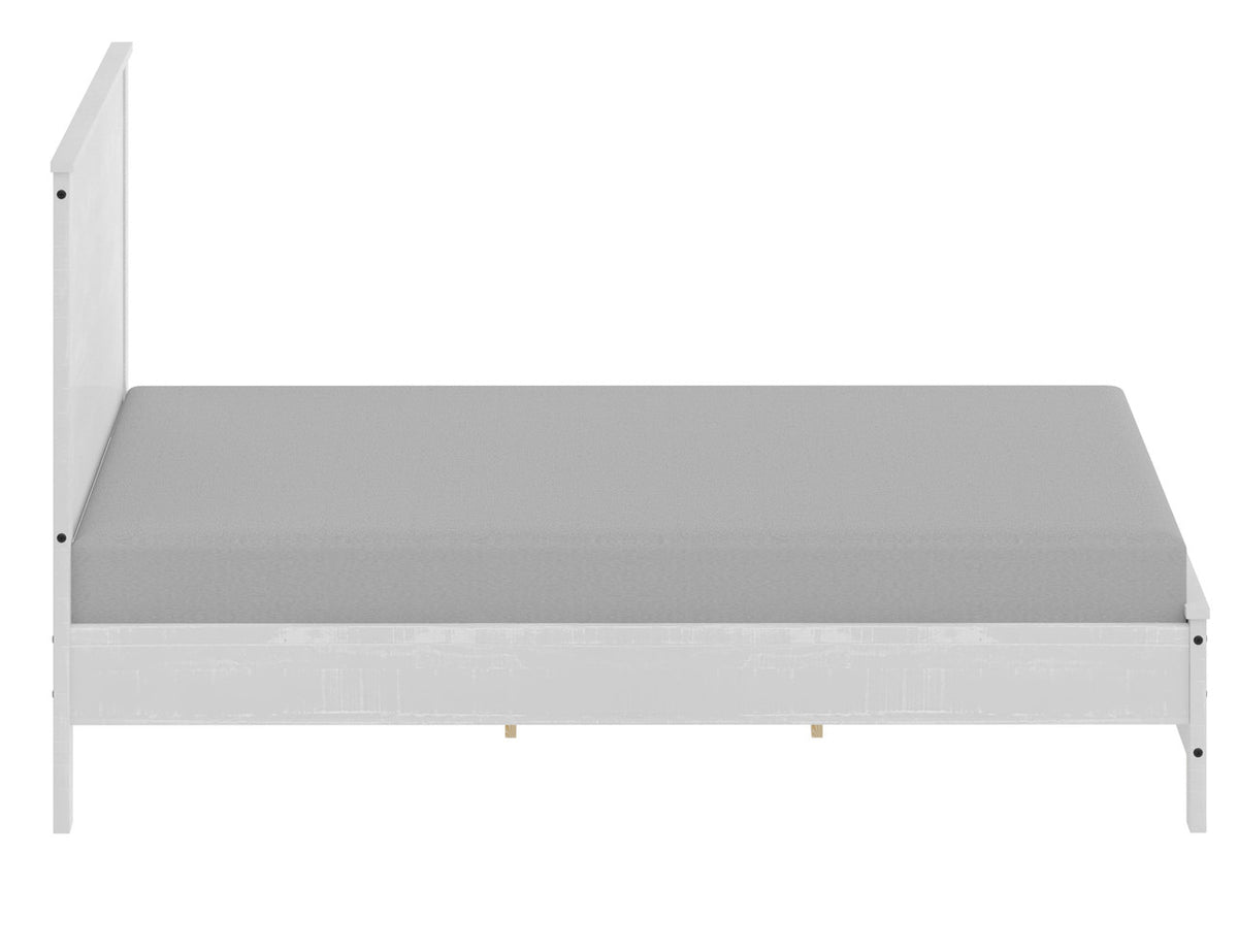 White Solid Wood Twin Bed Frame-2