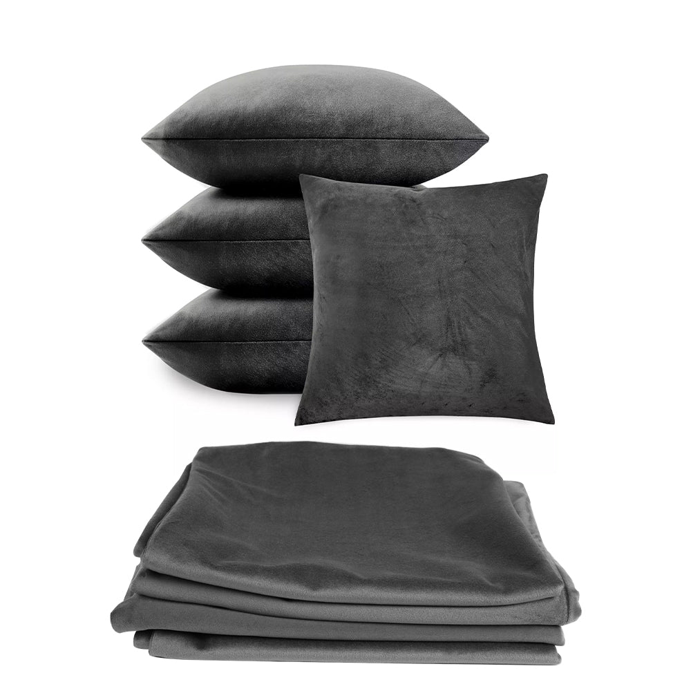 Velvet Cushion Covers Silver 4 Pack, 45 x 45cm Square Pillow Covers image 10