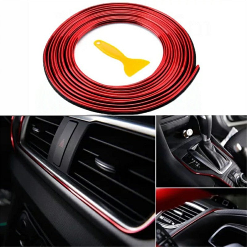 Car Edge Gap Trim Silver 5m, Universal Interior Moulding Garnish Strip image 2