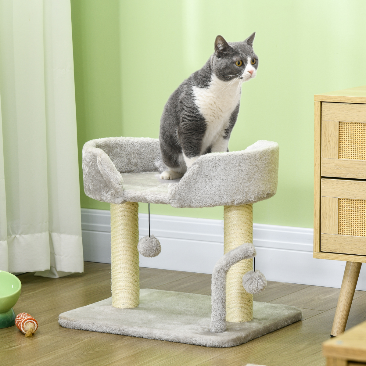 Cat Tree 48 x 38 x 42cm, Light Grey