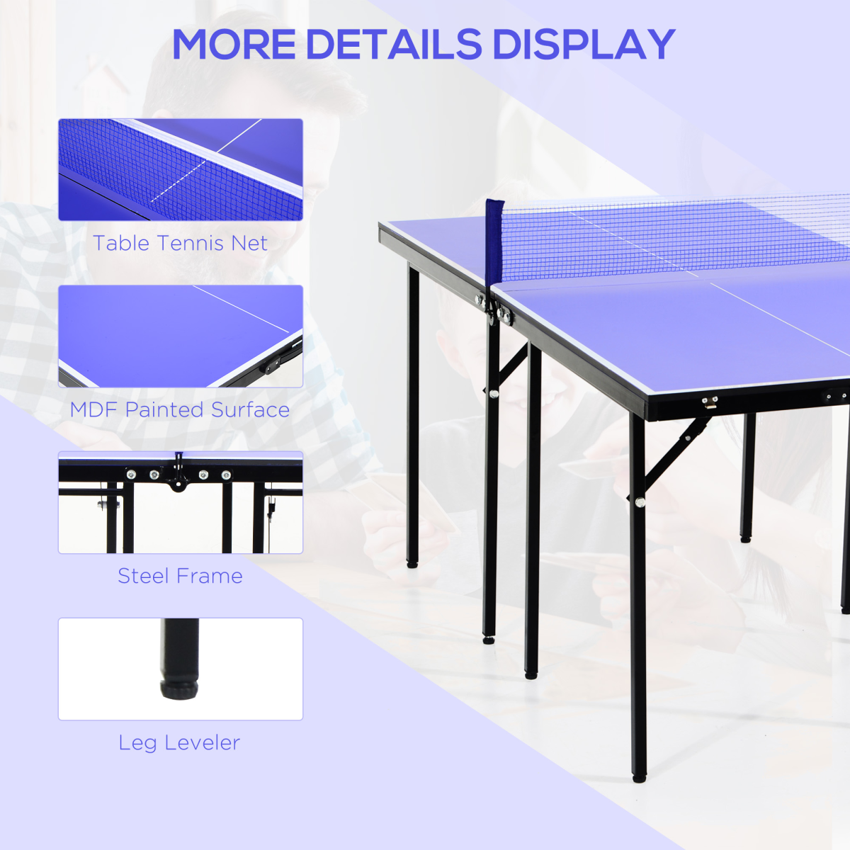 Folding Mini Table Tennis Portable Ping Pong Set Games Play Sport Net