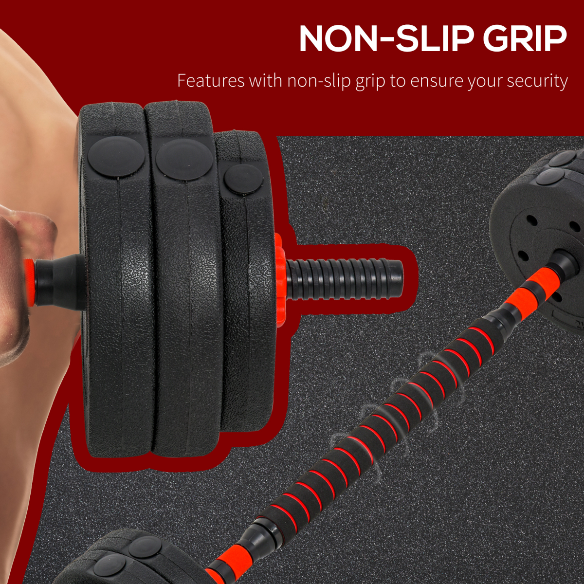 25kg Adjustable 2 IN 1 Barbell Dumbbells Weight Set for Body Fitness
