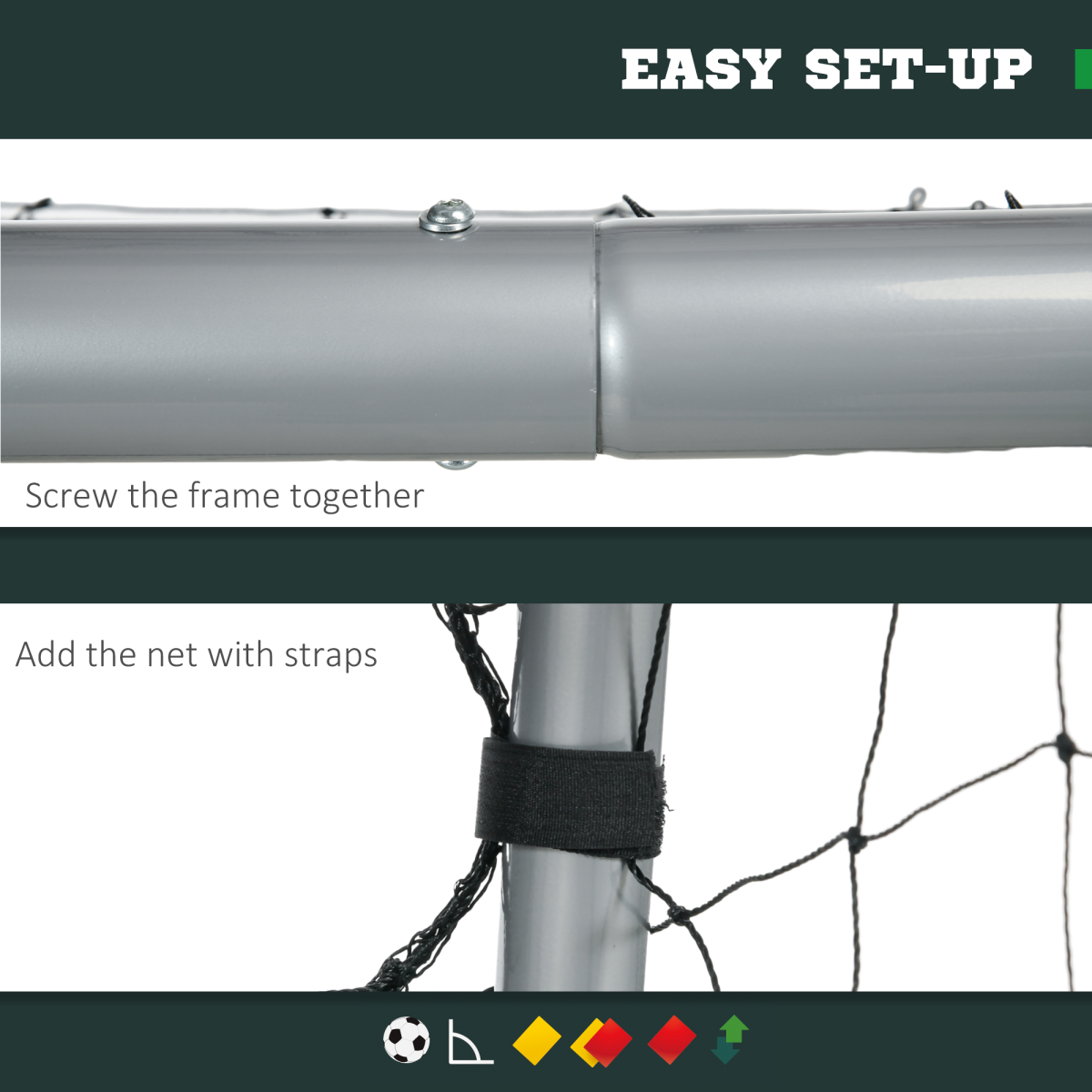 8ft x 5ft Football Goal, Simple Set Up Football Training Net
