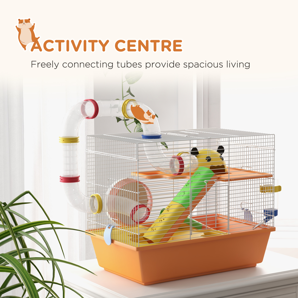 Hamster and Small Pet Cage, White, Steel