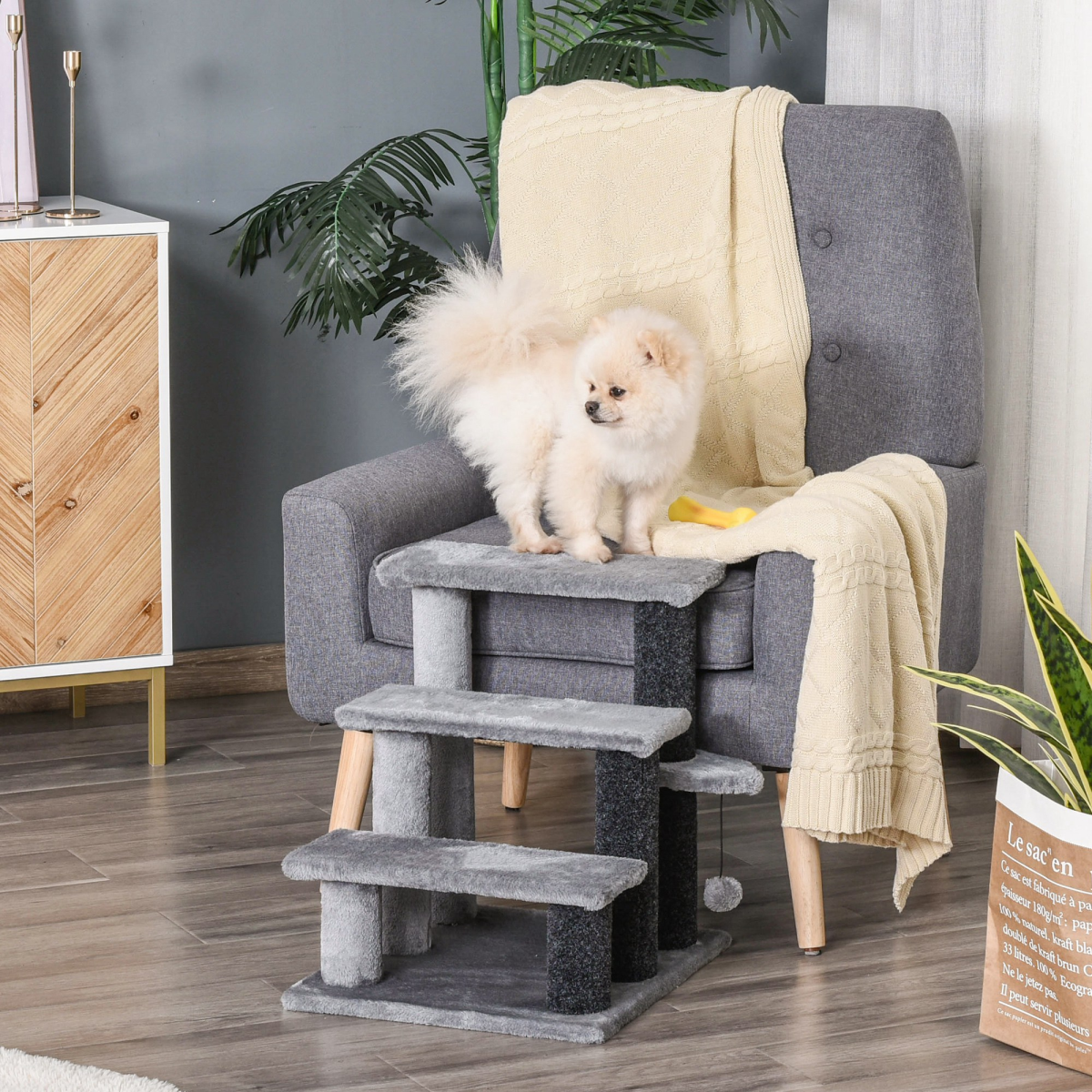 Cat Tree 45 x 40 x 48 cm, Light Grey