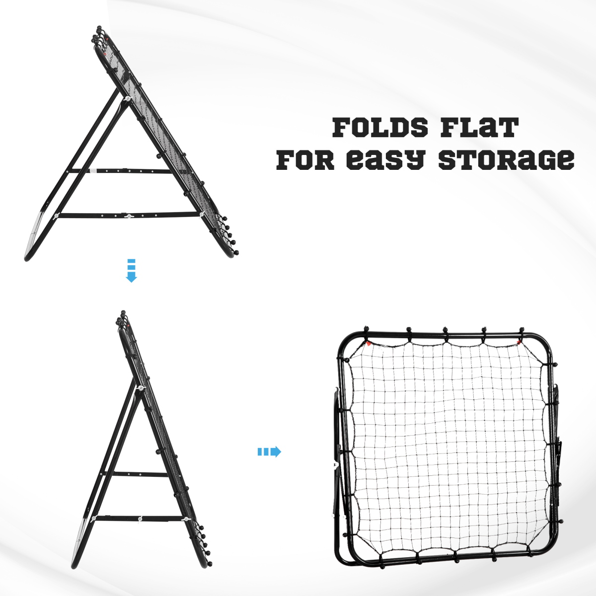 Rebounder Net Goal for Kids Adults Baseball Football Training Black
