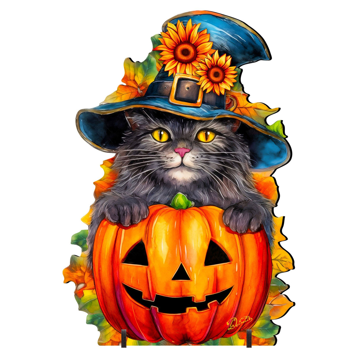 Halloween Black Cat Freestanding Decor - Halloween Outdoor Decor by G. Debrekht - Halloween Decor- 8652794F-4