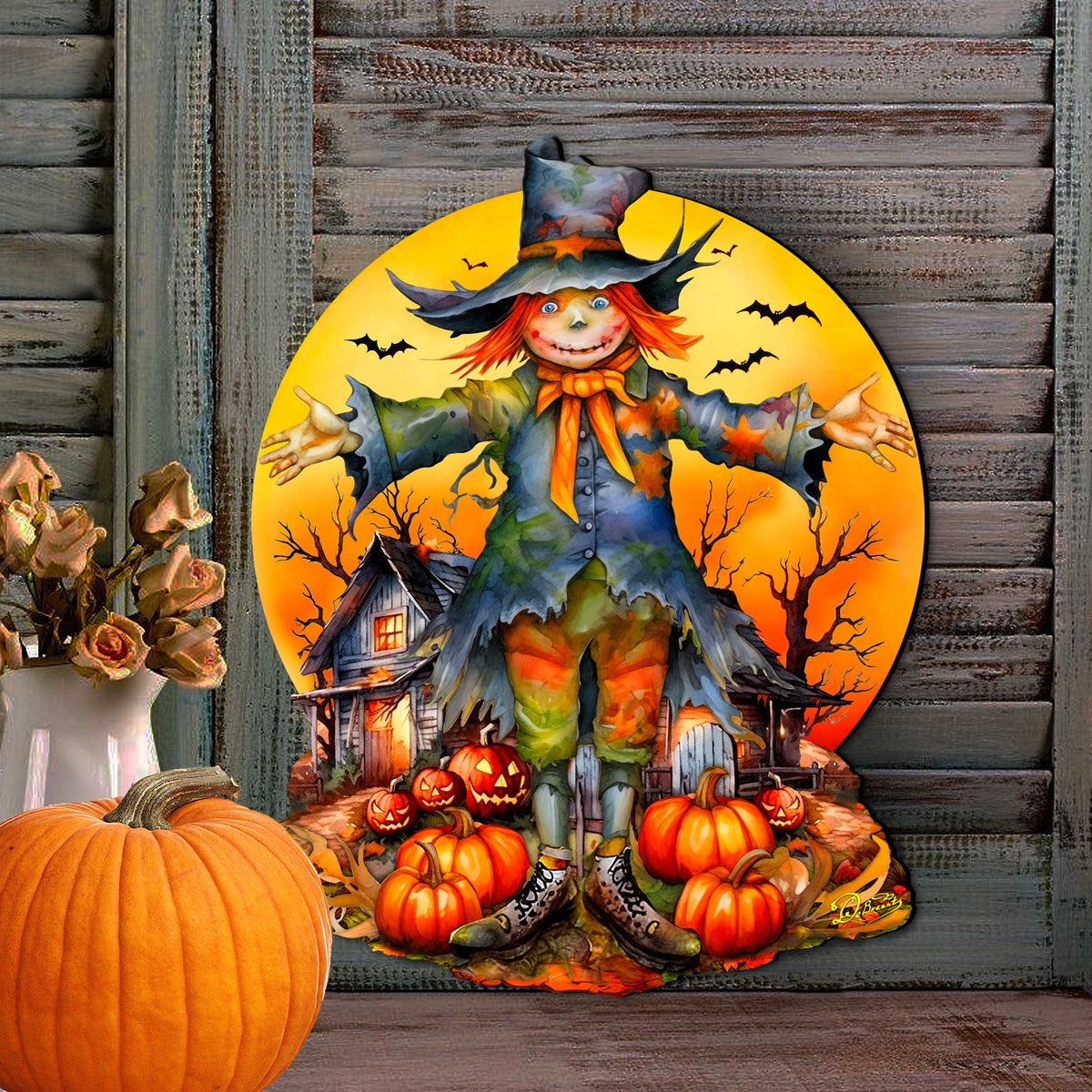 Halloween Scarecrow Holiday Door Decor by G. DeBrekht - Halloween Decor - 8652798H-2