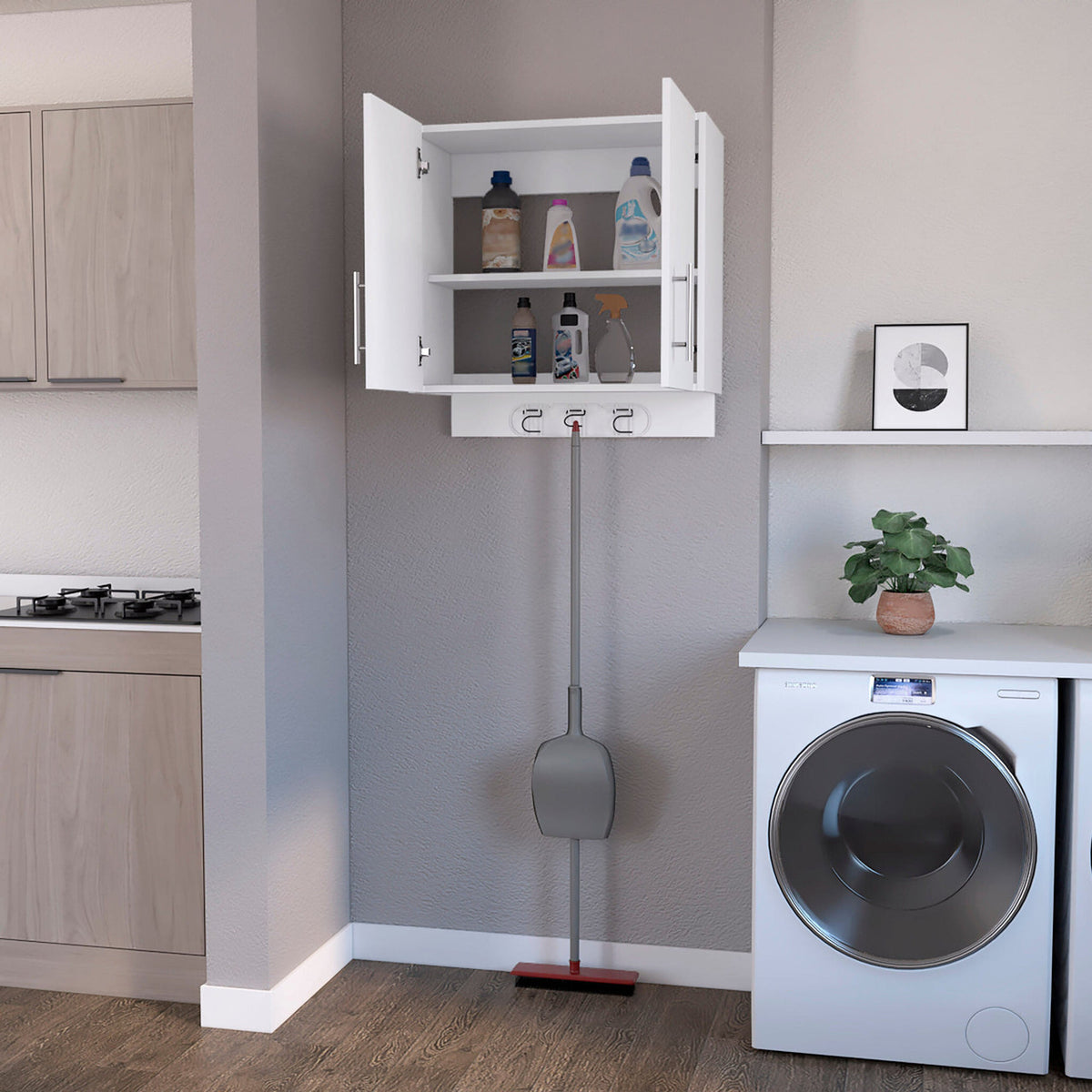 26" White Accent Cabinet With One Shelf-5