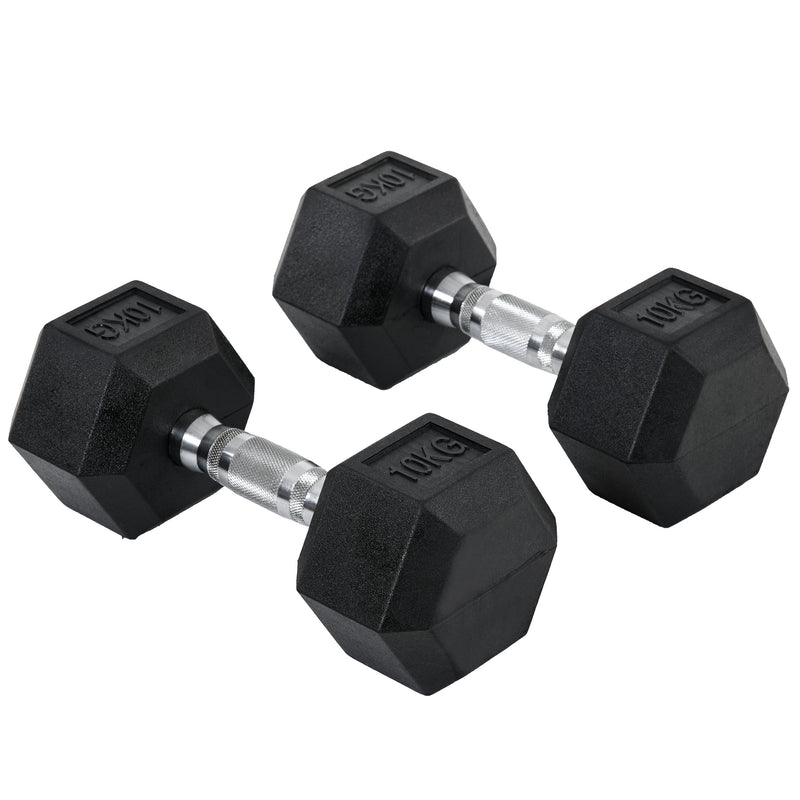 Hexagonal Dumbbells Kit Weight Lifting Exercise for Home Fitness 2x10kg