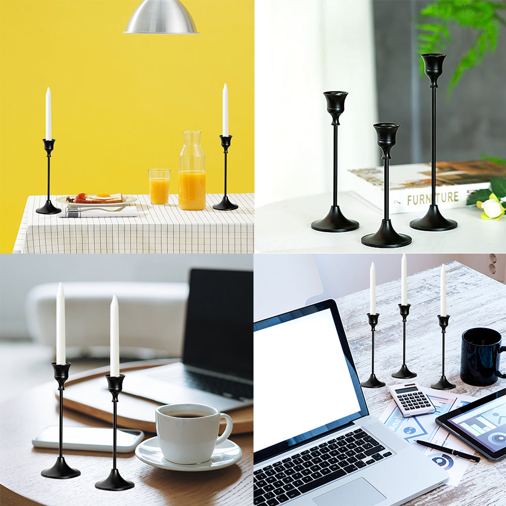 Candle Holders Gold 3 Pack, Decorative Candlesticks for Dining Table image 4