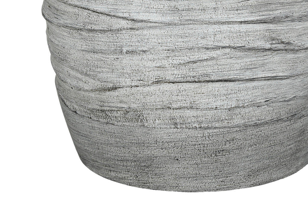 27" Gray Cylinder Table Lamp With Ivory Drum Shade-2