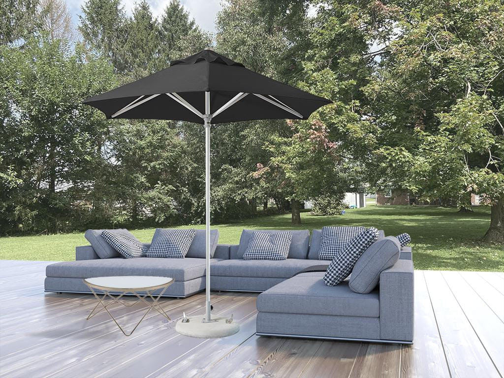 9' Black Polyester Round Market Patio Umbrella-0