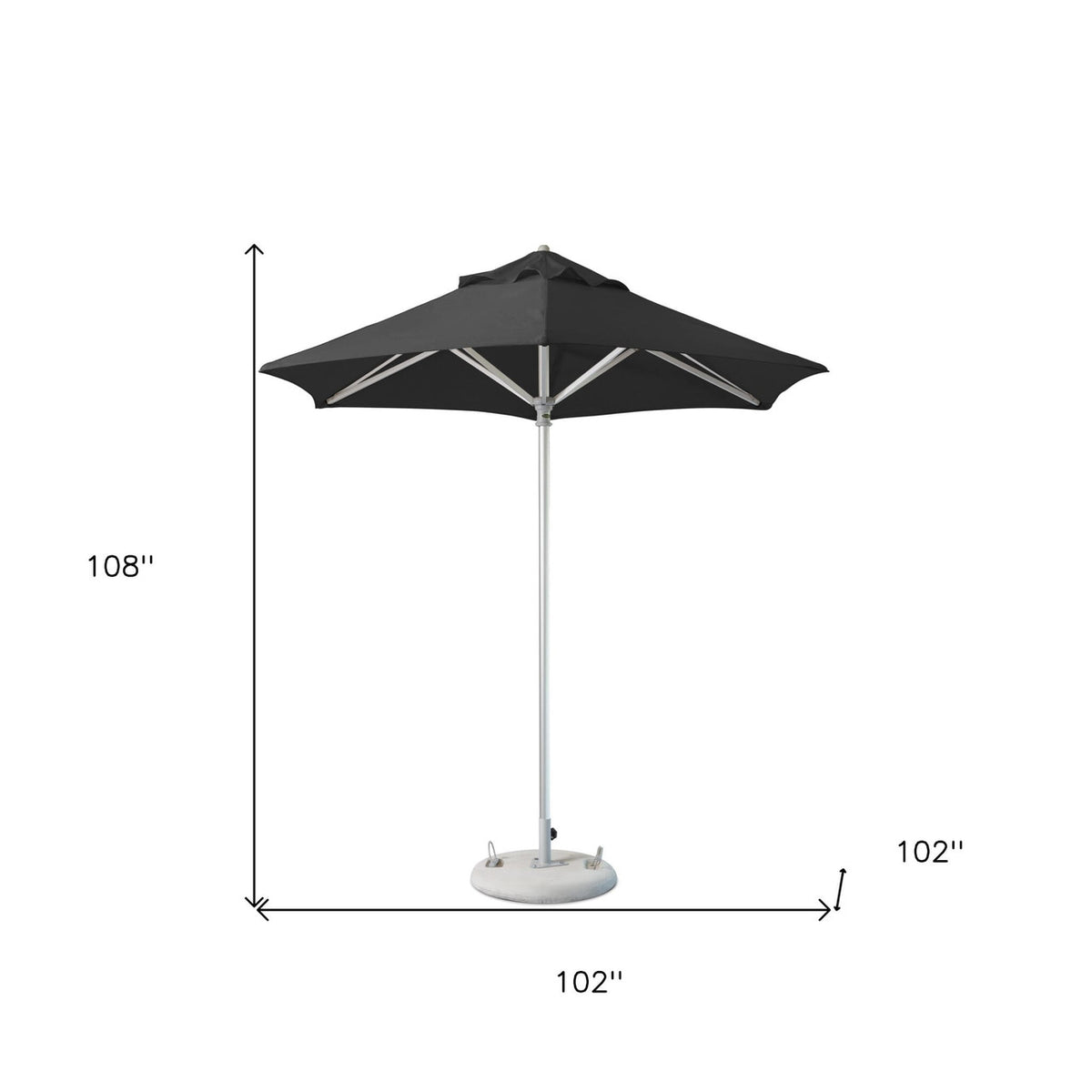 9' Black Polyester Round Market Patio Umbrella-3