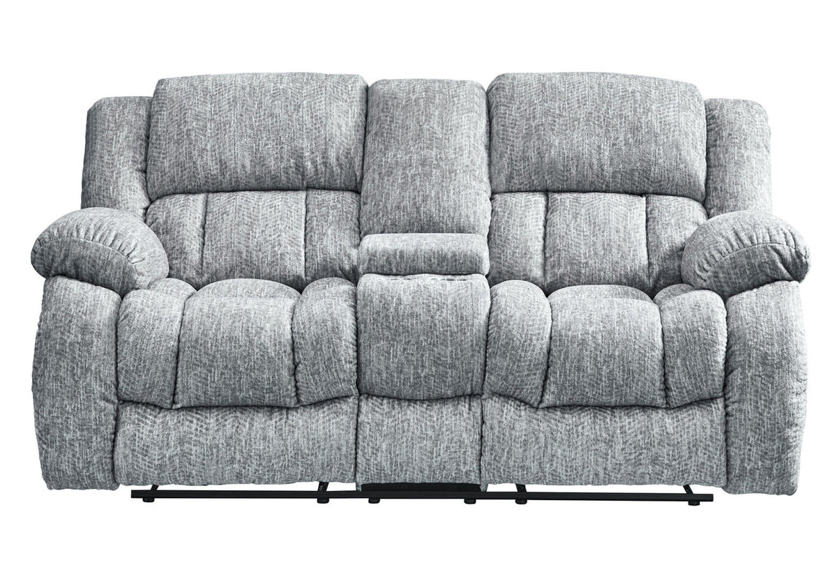 77" Light Gray Manual Reclining Loveseat With Storage-1