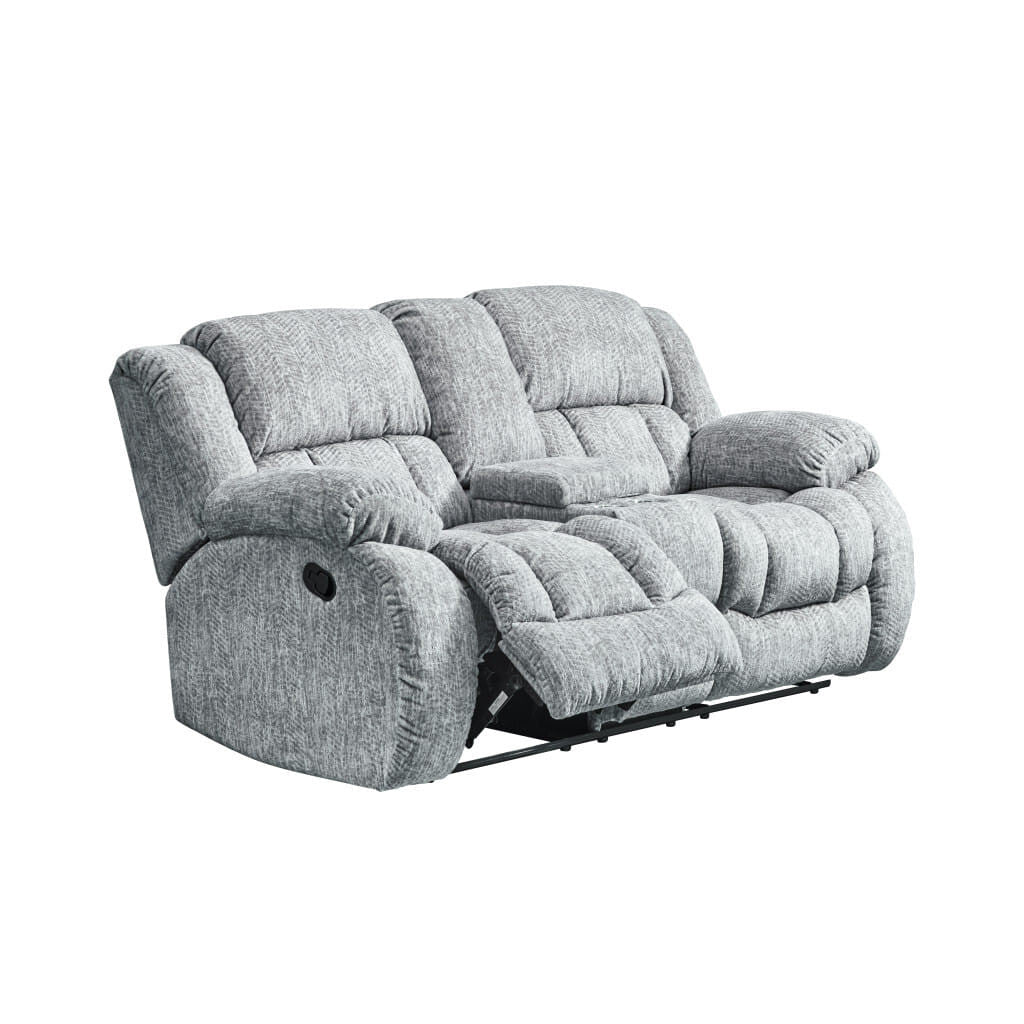 77" Light Gray Manual Reclining Loveseat With Storage-2