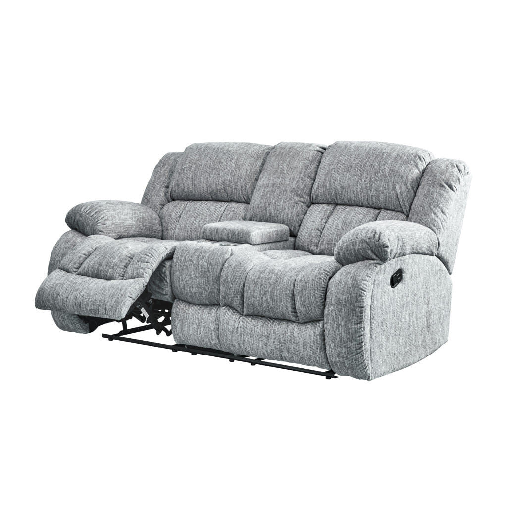 77" Light Gray Manual Reclining Loveseat With Storage-4