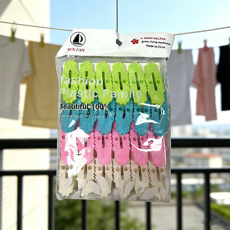 Clothes Pegs 20 Pack, Heavy Duty Plastic Washing Line Pegs with Anti Rust Springs image 1