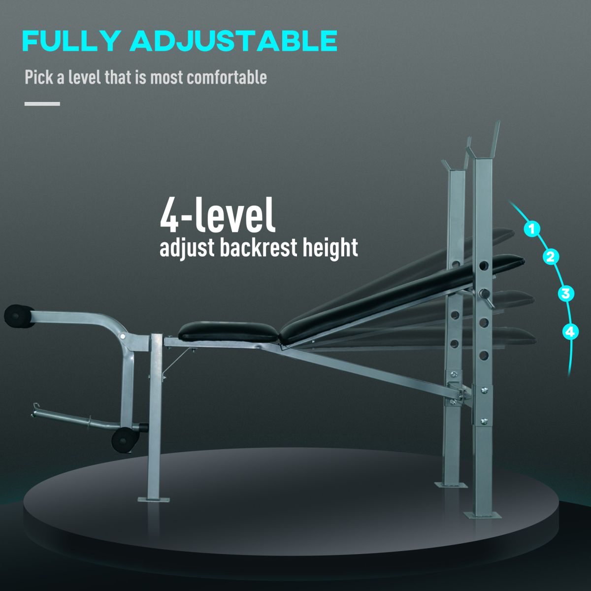 Adjustable Multi Gym Weight Bench Barbell Stand Chest Leg Abs Training