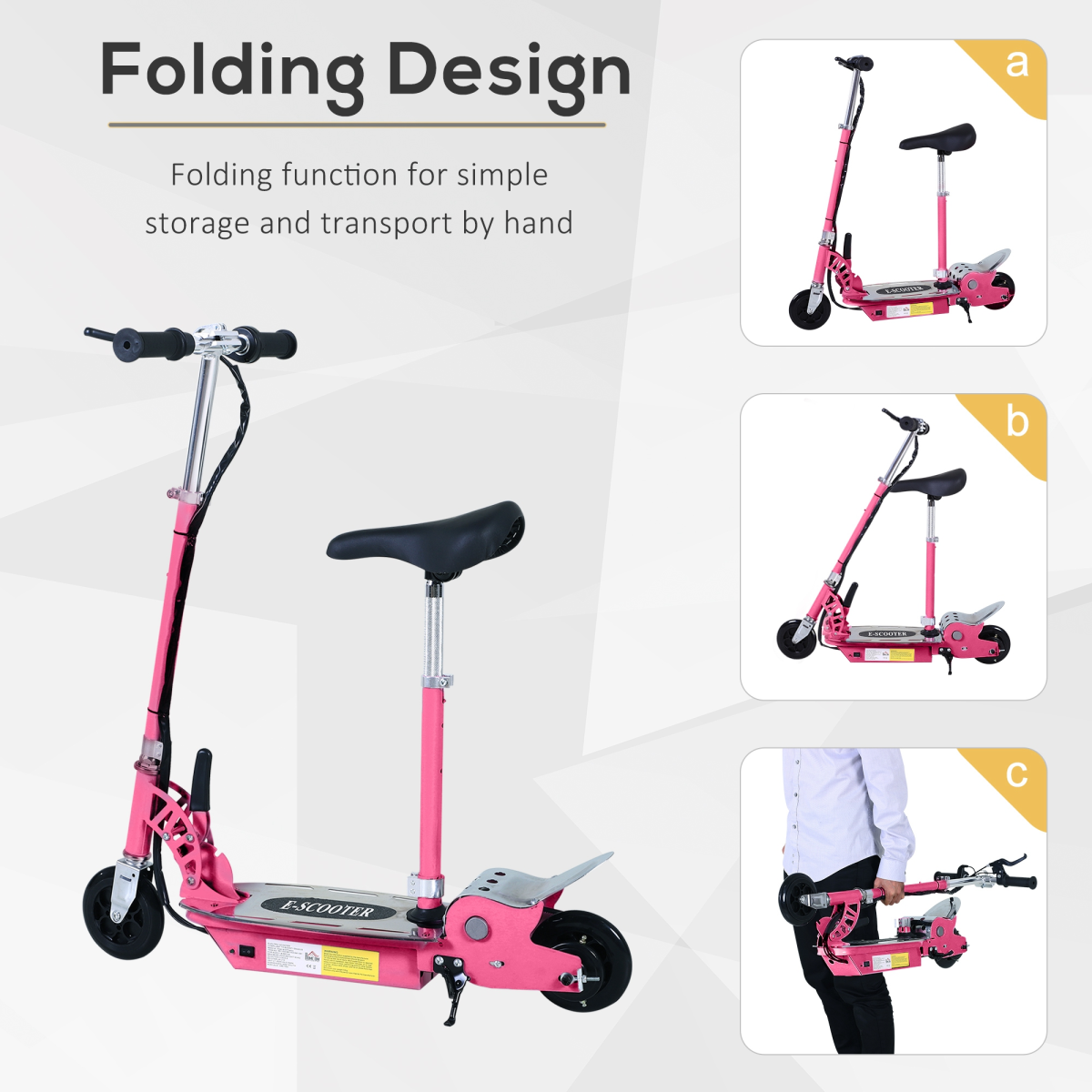 Teen Foldable Electric Scooter Electric Battery 120W with Brake Kickstand
