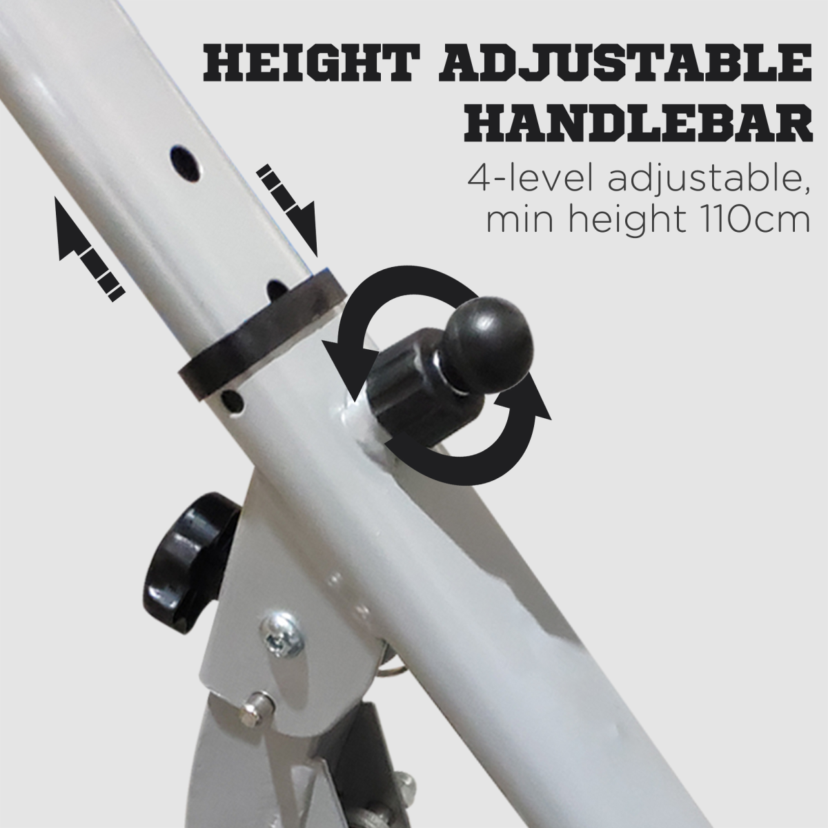 Foldable Stepper Adjustable Step Machine with Handlebar LCD Display, Grey