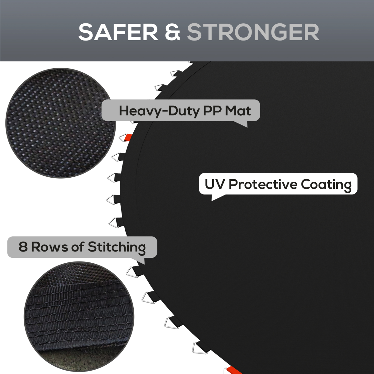 Trampoline Mat with 54 V-Hooks, for 10ft Trampoline