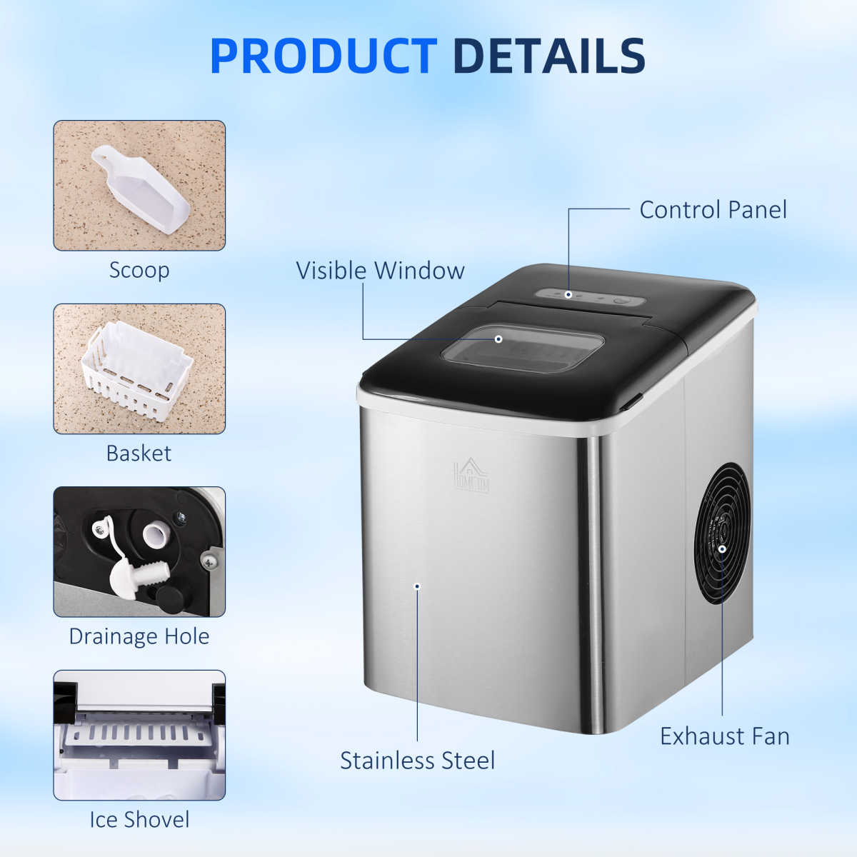 Ice Maker Machine Portable Counter Top Ice Cube Maker for Home Black