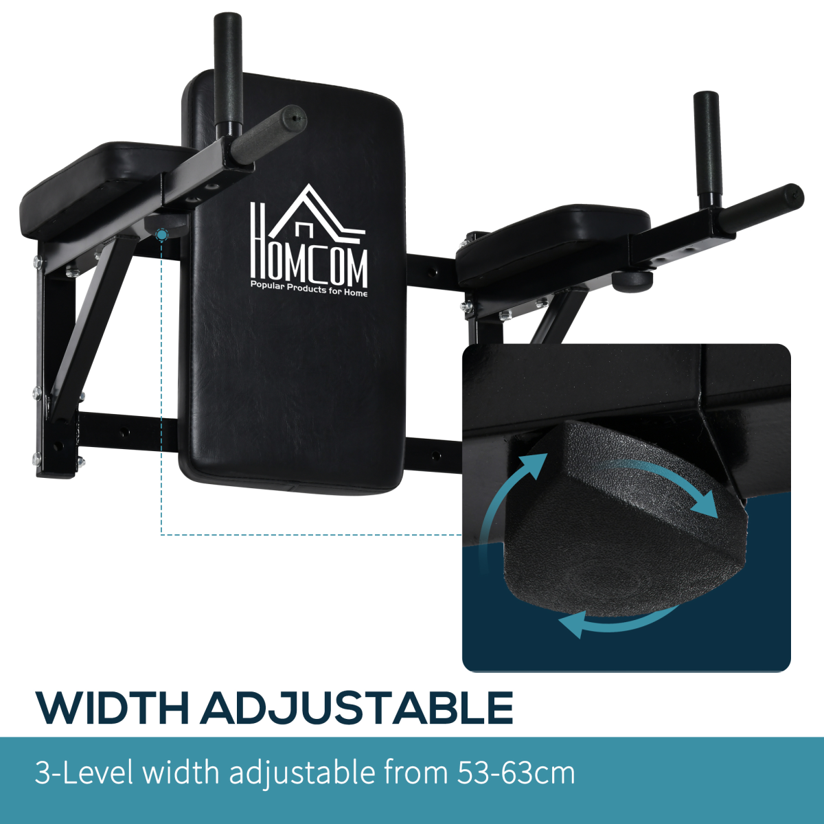 Gym Rack Dip Station Wall Mounted AB Knee Leg Raise Pull Up Fitness
