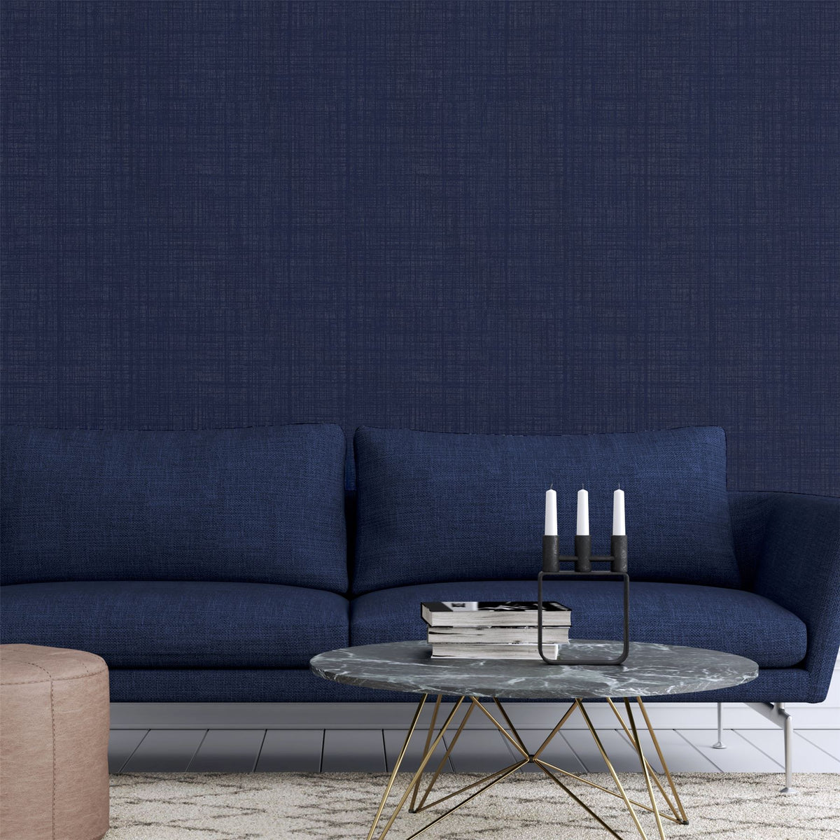 Weave Texture Navy Wallpaper image 3