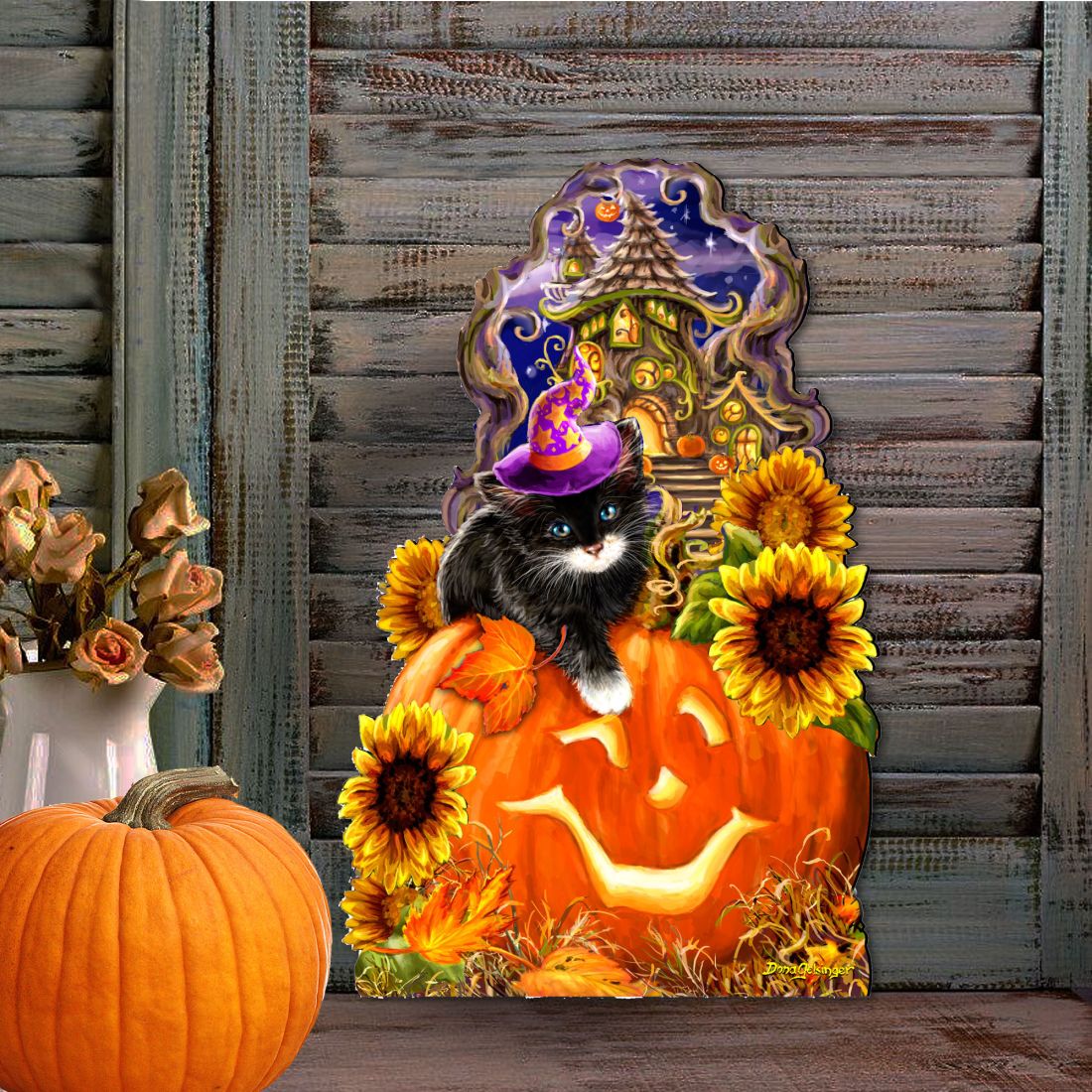 Halloween Kitten Door Decor by D. Gelsinger - Thanksgiving Halloween Decor - 8461066H-DG-3