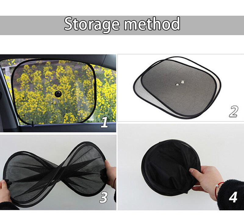 Car Sun Shades 2 Pack, Foldable Mesh Rear Window Shades with Suction Cups image 1