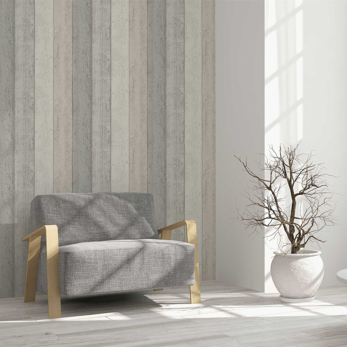 Painted Wood Pink and Grey Wallpaper image 4