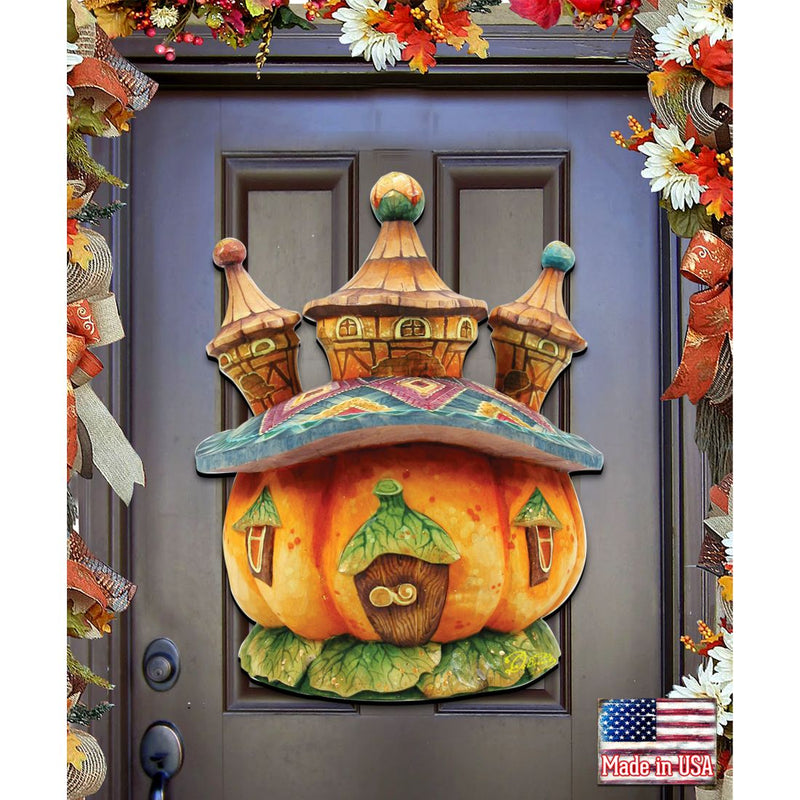 Pumpkin Castle Halloween Door Decor by G. DeBrekht - Thanksgiving Halloween Decor - 8158413H-0