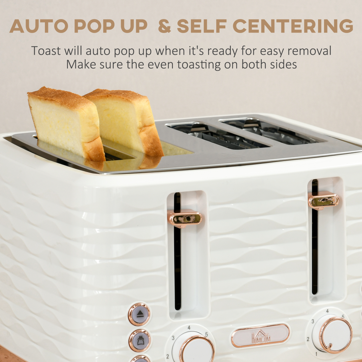 Kettle and Toaster Set 1.7L Rapid Boil Kettle and 4 Slice Toaster White
