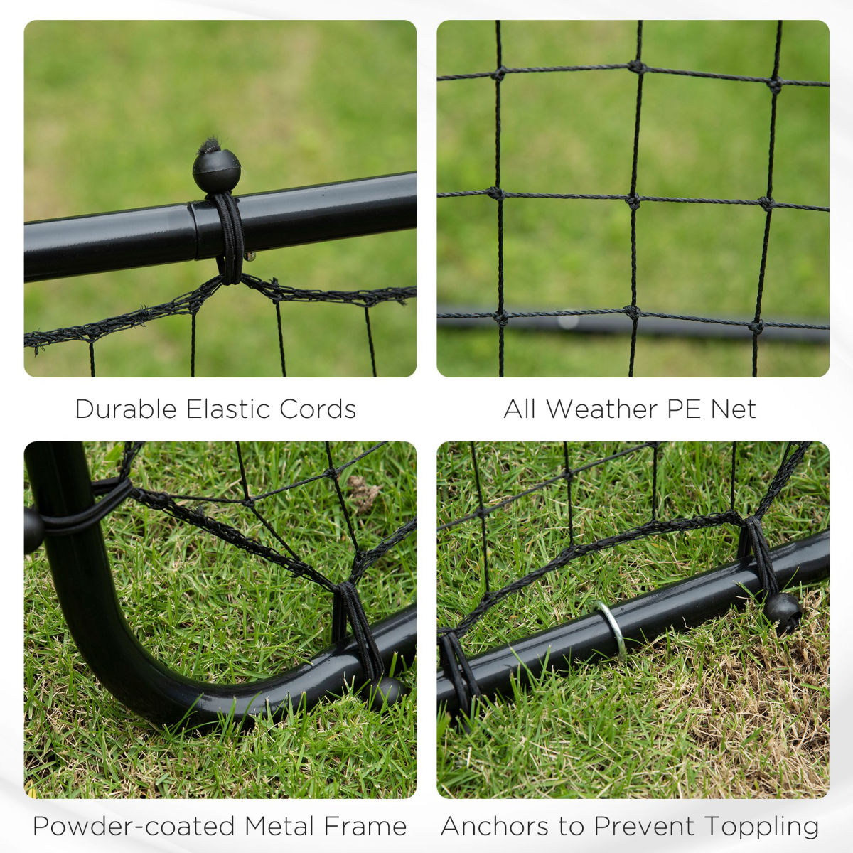 Rebounder Net Goal for Kids Adults Baseball Football Training Black
