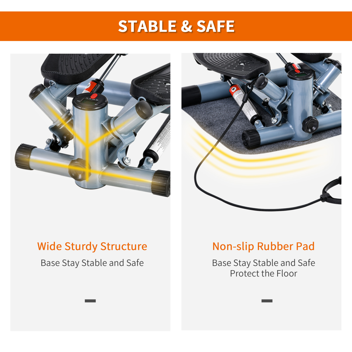 Mini Stepper Step Machine with Cushion Mat for Leg Arm Full Body Training