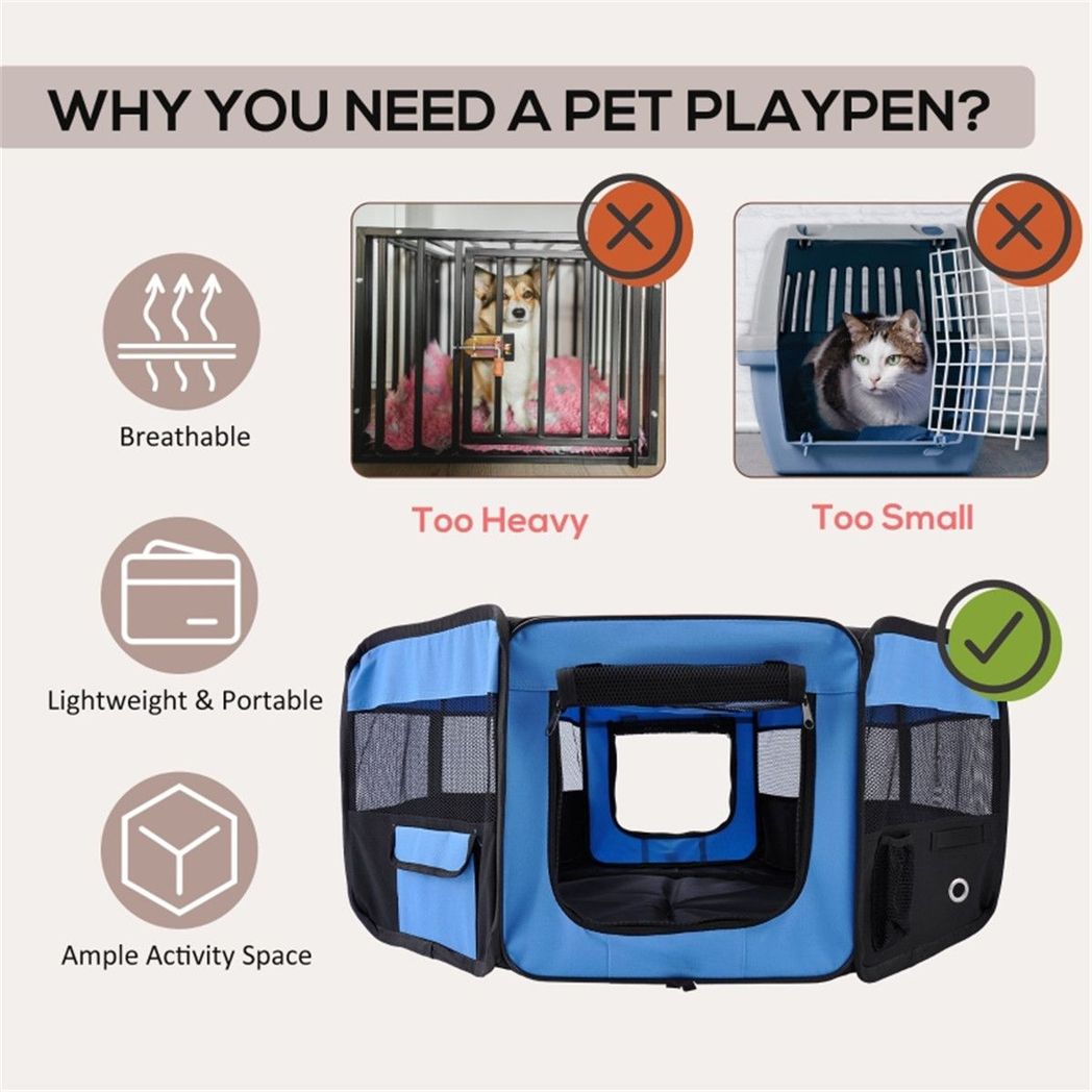 Pet Carrier, Blue and Black