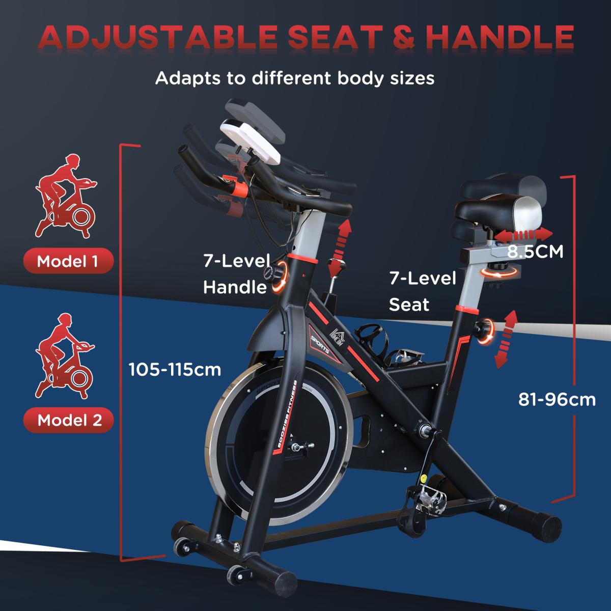 8kg Flywheel Exercise Racing Bicycle Cardio Adjustable Resistance LCD