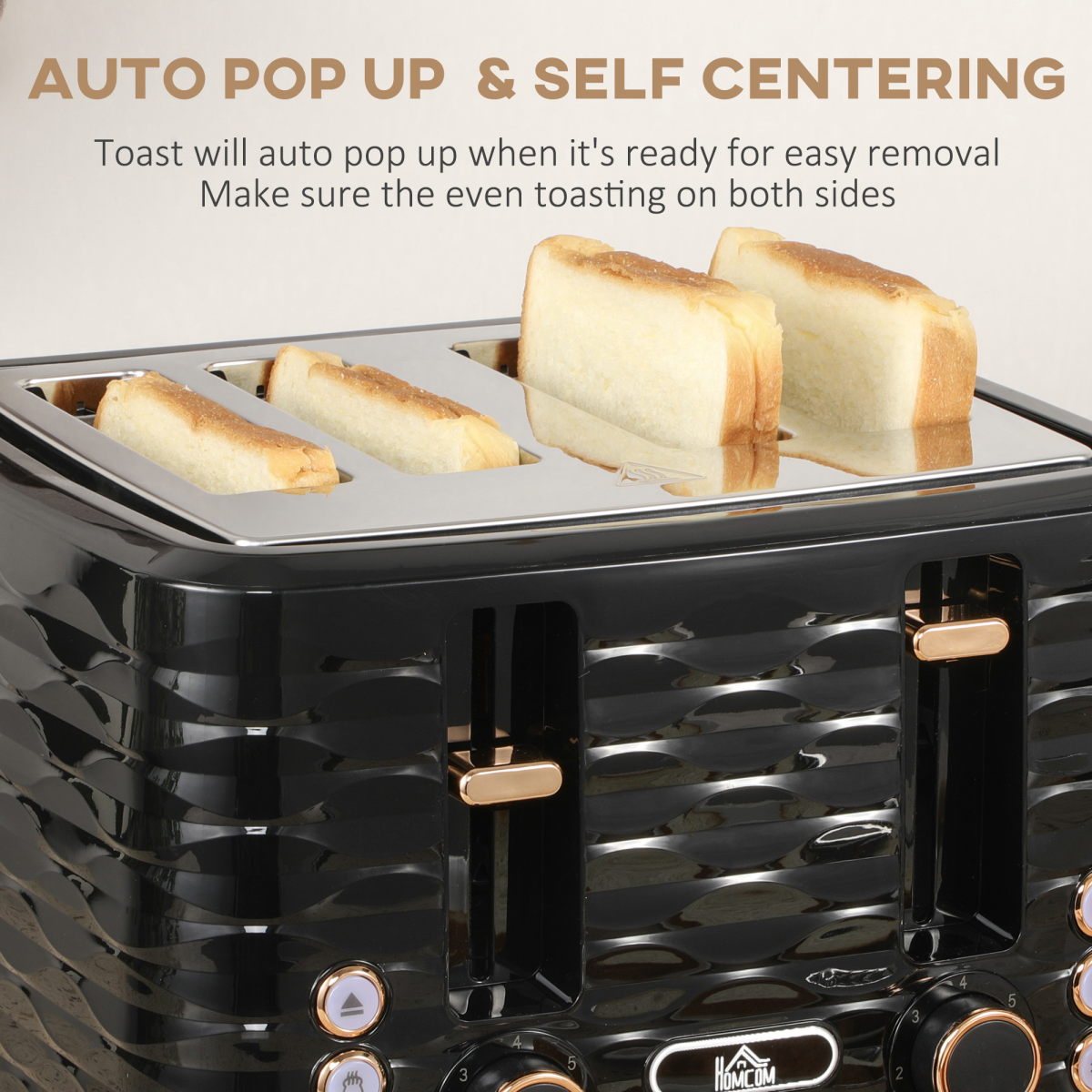 Kettle and Toaster Set 1.7L Rapid Boil Kettle and 4 Slice Toaster Black