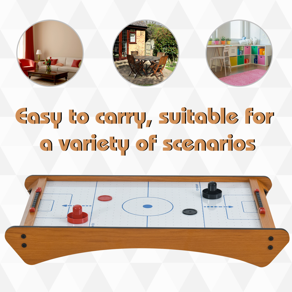 Mini Air Hockey Tabletop Game with 2 Pucks Pushers Fan Scoreboard