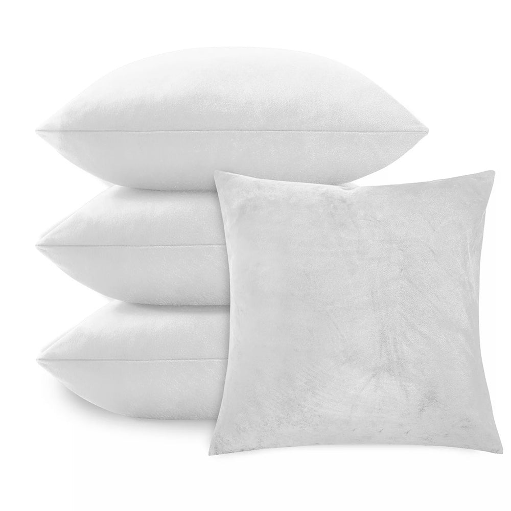Velvet Cushion Covers Light Grey 4 Pack, 45 x 45cm Square Pillow Covers image 7