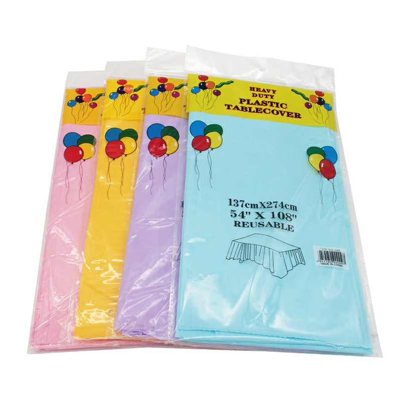 Disposable Table Cover White, Waterproof Plastic Rectangle Tablecloth image 4