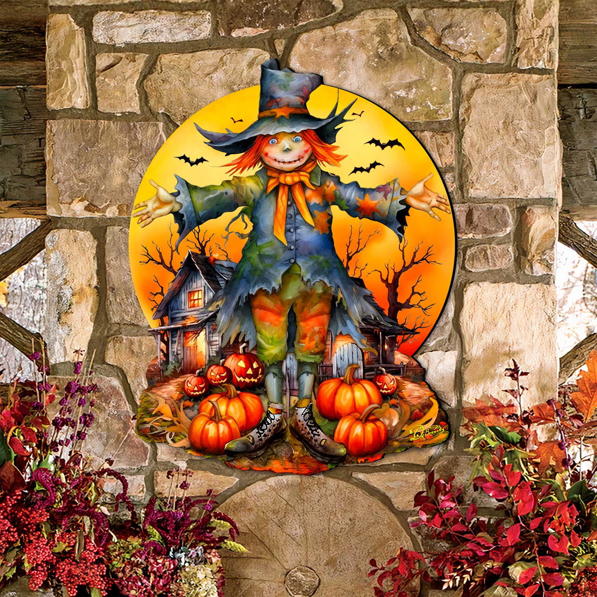 Halloween Scarecrow Holiday Door Decor by G. DeBrekht - Halloween Decor - 8652798H-3